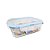 Pote Vidro Hermético Retangular com Divisória Trava Mais 1040ml - Quality House - Imagem 1