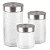 Jogo 3 Potes Porta Mantimento Vidro Transparente Texturizado Organic 850ml, 1200ml e 1700ml - Mek - Imagem 1