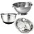 Kit Escorredor de Massa, Lavador de Arroz e Bowl Inox Antiderrapante 3 Peças - Imagem 1