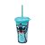 Copo Refri Stitch Disney Azul com Tampa e Canudo 500ml - Plasútil - Imagem 1