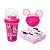Kit Lancheira Minnie Disney Shakeira 320ml, Sanduicheira e Porta Frutas Rosa - Plasútil - Imagem 1