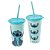 Copo Refri Stitch Disney Azul com Tampa e Canudo 500ml Sortido 1 Unidade - Plasútil - Imagem 2