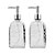Kit Banheiro Porta Sabonete Líquido Vidro Diamante 500ml 2 Peças - Tuut - Imagem 1