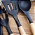 Jogo 6 Utensílios Cozinha Silicone Preto Cabo Madeira e Porta Utensílios Inox Prime - Imagem 3