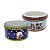 Jogo 2 Latas Metal Redonda Natal Decoradas Papai Noel Com Visor 800ml - Art Christmas - Imagem 1