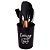 Kit Utensílios Silicone Preto Cabo Madeira Prime 6 Peças Com Pote Escorredor - Quality House - Imagem 1