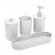 Conjunto Banheiro 4 Peças de Bambu e Plástico Prime Off-White - Lyor - Imagem 3