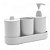 Conjunto Banheiro 4 Peças de Bambu e Plástico Prime Off-White - Lyor - Imagem 1