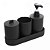Conjunto Banheiro 4 Peças de Bambu e Plástico Prime Preto - Lyor - Imagem 1