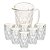 Jogo 6 Copos Diamond 270ml e Jarra Transparente Borda Dourada 1 Litro -Vivaflor Dercor - Imagem 1