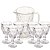 Jogo 6 Taças Diamond 340ml e Jarra Transparente Borda Dourada 1 Litro -Vivaflor Dercor - Imagem 1