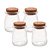 Kit 4 Porta Mantimento de Vidro com Rolha 250ml - Lyor - Imagem 1