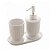 Conjunto 3 Peças Banheiro Cerâmica Greece Branco e Prata - Lyor - Imagem 2