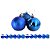 Kit 12 Bolas Natal Mista Gliter, Fosca e Lisa Azul Royal 5cm - Master Christmas - Imagem 1