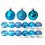 Kit 6 Bolas Natal Mista Glitter, Fosca, Lisa Azul Turquesa 8cm - Master Christmas - Imagem 4