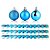 Kit 45 Bolas Natal Mista Glitter, Fosca, Lisa Azul Turquesa Mini 3cm - Master Christmas - Imagem 1