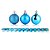 Kit 15 Bolas Natal Mista Glitter, Fosca, Lisa Azul Turquesa Mini 3cm - Master Christmas - Imagem 1