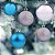 Kit 30 Bolas Natal Mista Glitter, Fosca, Lisa Azul Turquesa Mini 3cm - Master Christmas - Imagem 2
