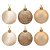 Kit 6 Bolas Natal Champanhe 8cm Mista Glitter, Fosca e Lisa - Master Christmas - Imagem 8