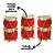 Kit 6 Mini Tambores Veludo Vermelho e Dourado 3cm Enfeite Natal - Magizi - Imagem 3