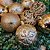 Jogo 18 Bolas Natal Mista Textura Flores e Folhas Champanhe 8cm - Master Christmas - Imagem 4