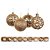 Jogo 9 Bolas Natal Mista Textura Flores e Folhas Champanhe 8cm - Master Christmas - Imagem 1