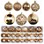Conjunto 24 Bolas Natal Textura Rena e Folhagens Champanhe Luxo 8cm e 10cm - Master Christmas - Imagem 1