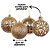 Conjunto 24 Bolas Natal Textura Rena e Folhagens Champanhe Luxo 8cm e 10cm - Master Christmas - Imagem 6