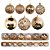 Conjunto 15 Bolas Natal Textura Rena e Folhagens Champanhe Luxo 8cm e 10cm - Master Christmas - Imagem 6