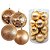 Jogo 16 Bolas Natal Champanhe Mista Luxo Textura Boneco de Neve 10cm - Master Christmas - Imagem 1