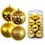 Jogo 16 Bolas Natal Mista Luxo Textura Boneco de Neve Dourado 10cm - Master Christmas - Imagem 1