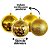 Jogo 16 Bolas Natal Mista Luxo Textura Boneco de Neve Dourado 10cm - Master Christmas - Imagem 2