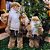 Conjunto 2 Papai Noel Rústico 60cm e 40cm Casaco Creme Veludo Luxo com Lamparina - Magizi - Imagem 2