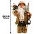Conjunto 2 Papai Noel Rústico 60cm e 40cm Casaco Creme Veludo Luxo com Lamparina - Magizi - Imagem 6