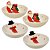 Jogo 4 Tigelas Bowl Cerâmica Natal Papai Noel e Boneco de Neve 13cm 250ml - Master Christmas - Imagem 1