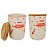 Jogo 2 Potiche Decorativo Natal Papai Noel Cerâmica Tampa Hermética Bambu 1000ml - Master Christmas - Imagem 1