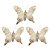 Kit 3 Borboletas Decoradas Glitter Champanhe Plumas Luxo 8cm - Magizi - Imagem 1