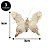 Kit 3 Borboletas Decoradas Glitter Champanhe Plumas Luxo 8cm - Magizi - Imagem 3