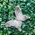 Kit 3 Borboletas Decoradas Glitter Champanhe Plumas Luxo 8cm - Magizi - Imagem 2