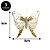 Kit 3 Borboletas Decoradas Glitter e Lantejoulas Champanhe Gold Luxo 8cm - Magizi - Imagem 4