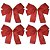 Kit 4 Laços Natalinos Pronto Tecido Vermelho Brilho Suave 24cm - Decor Natal - Imagem 1
