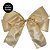 Kit 4 Laços Natalinos Pronto Tecido Champanhe Brilhante 24cm - Decor Natal - Imagem 4
