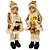 Casal Bonecos Coral Natalino Decorativo Musical à Corda Dourado Luxo 42cm - Noel Decor - Imagem 1