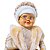 Mamãe Noel Decorativa Vestido Champanhe e Creme Luxo 45cm - Noel Decor - Imagem 7