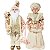 Jogo Casal Papai e Mamãe Noel Decorativo Casacos Luxo Rosê e Pérola Decorados 50cm - Noel Decor - Imagem 1