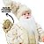 Papai Noel Decorativo Casaco Pelúcia Luxo Branco e Dourado 50cm - Noel Decor - Imagem 3
