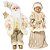Jogo Casal Papai e Mamãe Noel Decorativo Casaco Pelúcia Luxo Branco e Dourado 50cm - Noel Decor - Imagem 1