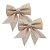 Laço Glitter Champanhe Gold Natal 13cm 2 Unidades - Magizi - Imagem 1