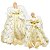 Jogo 2 Anjos Decor Natal Ponteira Árvore Veludo Branco e Dourado Luxo 40cm e 30cm - Noel Decor - Imagem 1