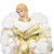 Anjo Decorativo Natal Ponteira Árvore Veludo Branco e Dourado Luxo 30cm - Noel Decor - Imagem 7